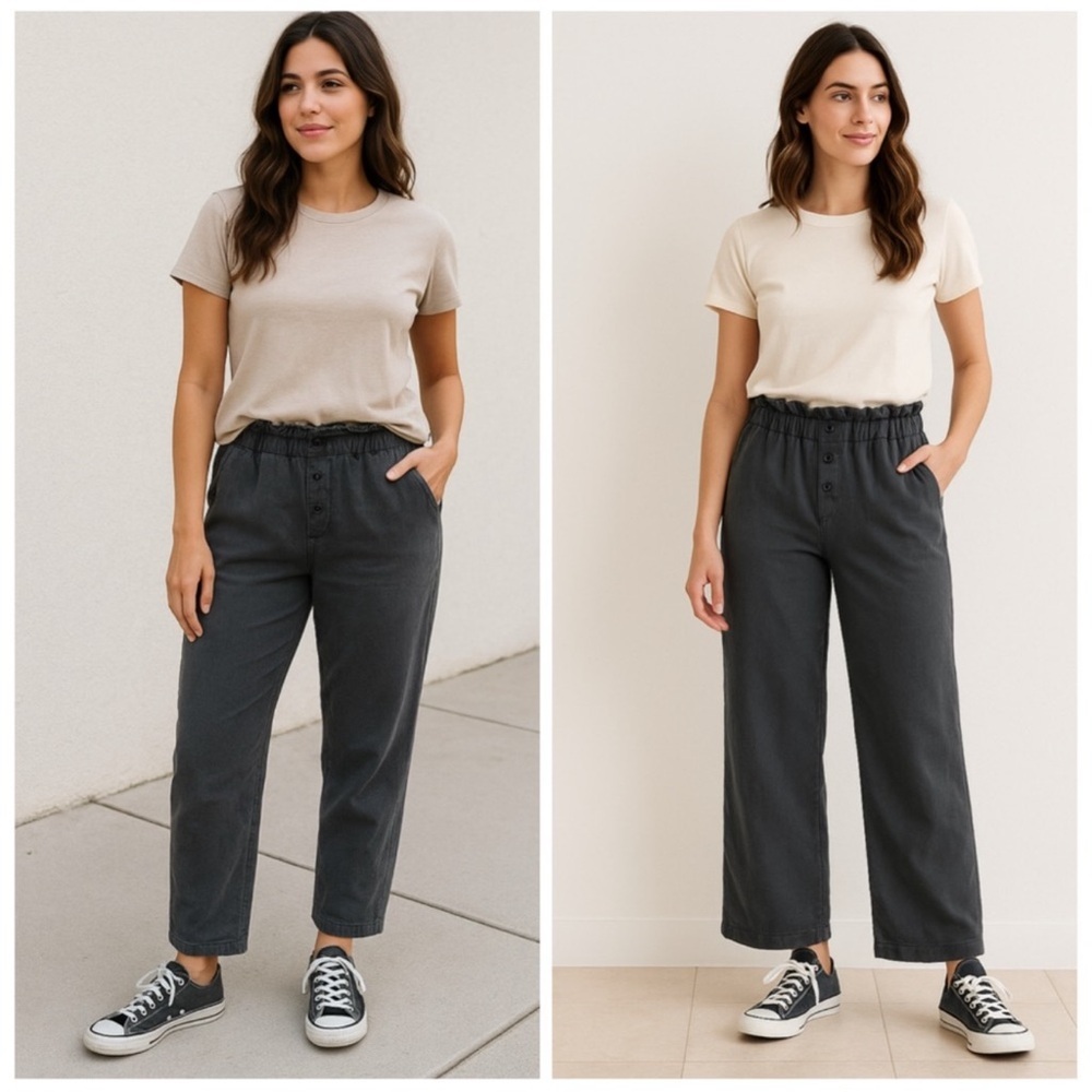 NEW SOMETHING NAVY Ruffle Cropped Sweat Pants, S